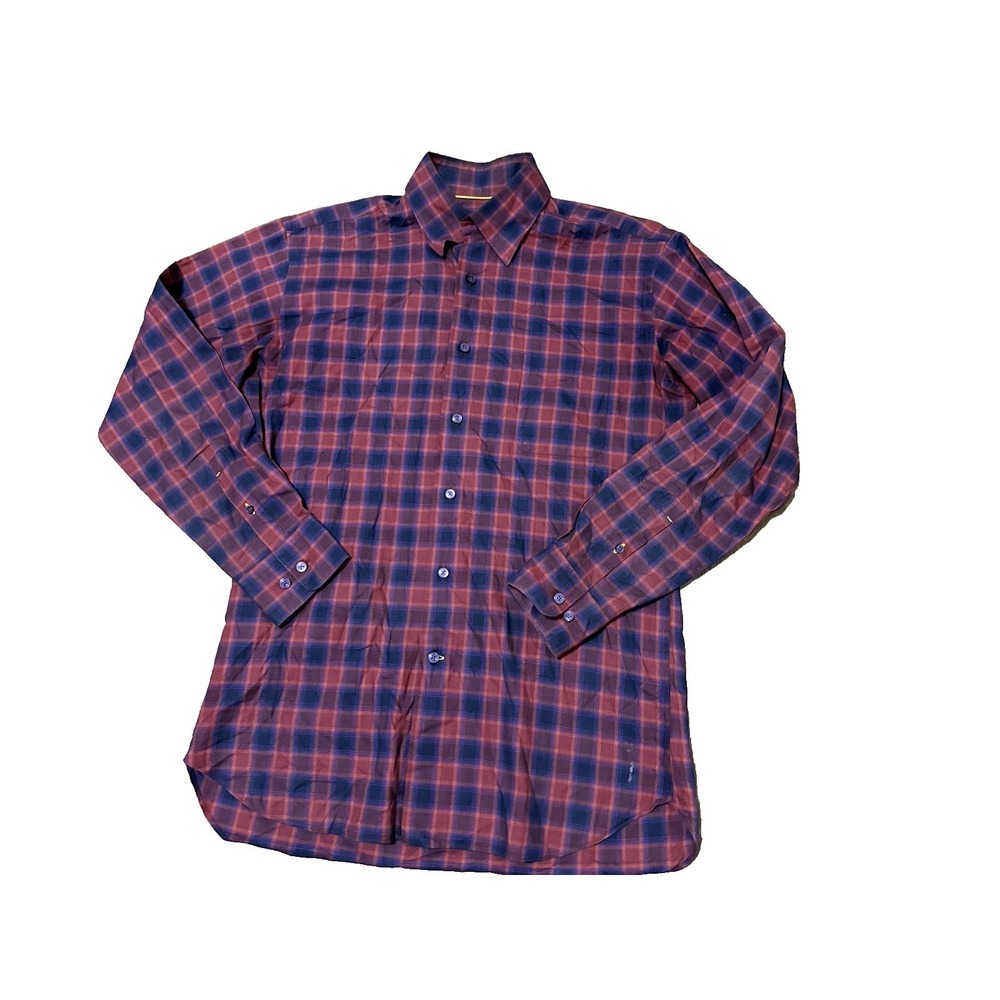 Robert Talbott Classic Button Up Shirt Mens Size M Multicolor Plaid‎ Long Sleeve - Picture 5 of 15
